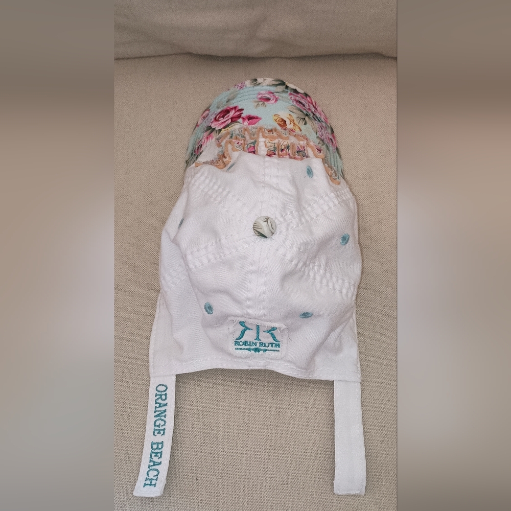 Robin Ruth Organge Beach Alabama Floral Cotton Ballcap - Picture 2 of 9